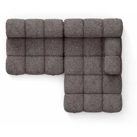 kaiser möbel Ecksofa L-Form Mini II modular, Bouclé-Stoff Abriamo, Braun, Rechts, Selia - Braun