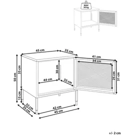 Beliani Nachttisch Schwarz, Gold, Metall, 45x50x35 cm, Schlafzimmer, Nachttische