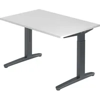 Hammerbacher Schreibtisch C-Fuß 120x80cm Weiß / Graphit