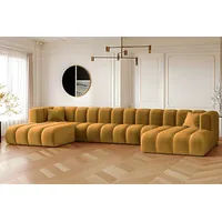 kaiser möbel Ecksofa, U-from, Sofa Grand U XL modular stoff Salvador Gelb - Gelb