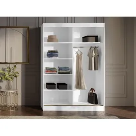 Mirjan24 Schiebetürenschrank Modin 150 x 216 x 65 cm Weiß/Schwarz