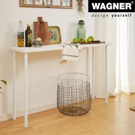 Wagner Möbelbein Classic Retro - Ø 30 x 800 mm, Anschraubplatte 60 x 60 mm, Gewinde Ø 10 mm, Stahl, weiß- 12168001