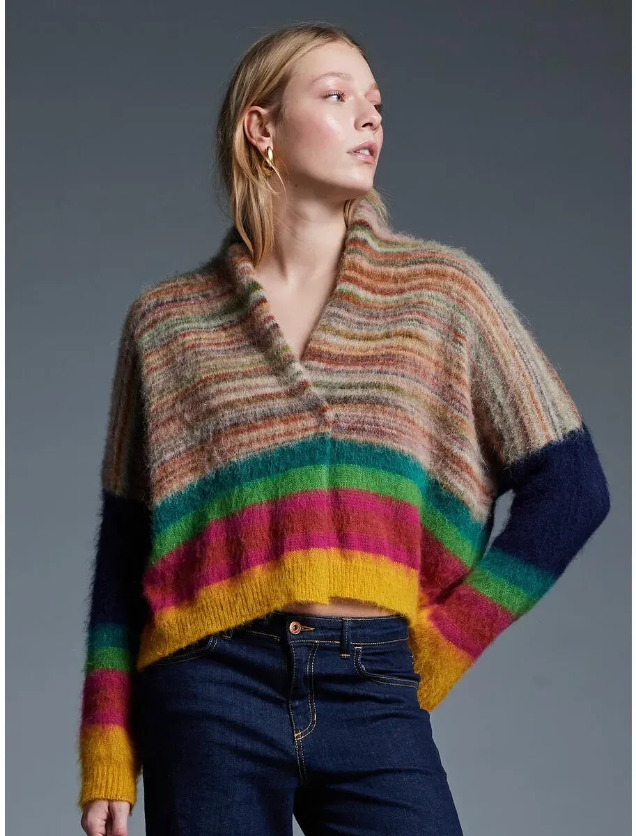 Floor Cardigan Striped bunt