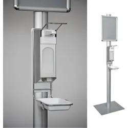 TEMDEX® Mobile Desinfektionssäule 124 295 , Kapazität: 1000 ml, silber, Aluminium eloxiert