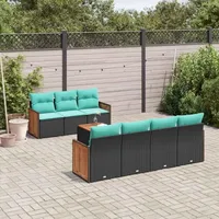 vidaXL Gartensofa-Set 8-tlg. schwarz