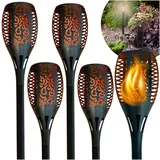 BLIXTAR Set von 4x Solar-Fackel 33 LED, Garten angetrieben Flamme Laterne