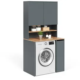 Vicco Waschmaschinenschrank Viktor, mit Regal, Zubehör Waschen - Trocknen