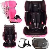 Blij ́r Blijr Uniek Pink Kindersitz mit Wumbi Rücksitzspiegel und Sonnenschutz