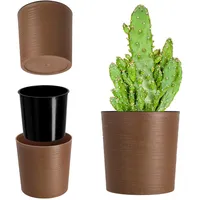 Kadax Blumentopf mit Holzspänen, eleganterübertopf mit Einlage, Topf, Gartenschale,