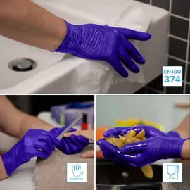 arnomed Nitril XTRA PURE Einmalhandschuhe, puderfrei, violett 354-L , 1 Packung = 100 Stück, Größe L