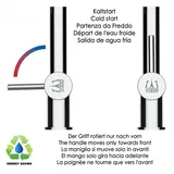 VIZIO Wasserhahn Vorfenster Küchenarmatur, Umklappbar 4,5 CM, mit 360° schwenkbarem L-Auslauf, Schwarz Matt