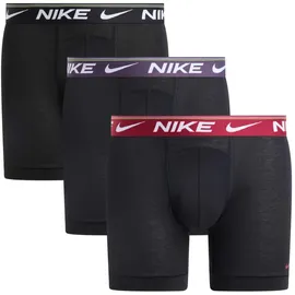 Nike Boxershorts unifarben Schwarz / Lila / Rot M 3er Pack