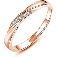 LuxusKollektion Trauring Trauringe Partnerringe 925 Silber Verstellbar Rose Gold Damen Ring goldfarben