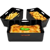 Duronic AFL3 Silikonform, drei Antihaft Silikoneinsätze, Wiederverwendbar, Airfryer- Zubehör, Airfryer Accesories, Kompatibel mit Duronic AF34 & ...