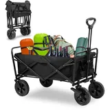 Jiubiaz Bollerwagen Faltbar Bis 100kg Tragkraft Mit Bremse Räder Xxl Handwagen Faltbarer Transportwagen Strandwagen Gartenwagen Für Camping