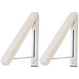 WFCKPQF 2PCS Kleiderhaken Klappbar Aussenbereich, Klapphaken kleiderwandhaken, Wäschelüfter Wand Kleiderständer Kleiderbügel Kleiderlüfter Garderobenhaken Wandgarderobe, Platzsparend, Geeignet, Weiß