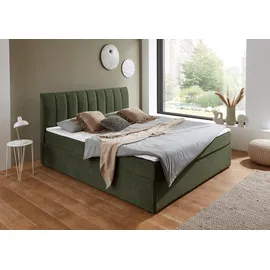 Atlantic Home Collection Boxbett "Alva", grün, B:160cm L:211cm, ATLANTIC HOME COLLECTION, Komplettbetten, wahlweise mit Matratze und Topper