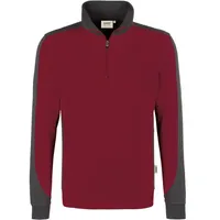 Hakro Zip-Sweatshirt Contrast Mikralinar® weinrot/anthrazit, XL