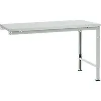 Manuflex Ansatztisch UNIVERSAL Spezial, Tischplatte Kunststoff, 1500x1000, lichtgrau