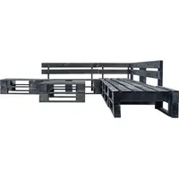 vidaXL Garten-Paletten-Sofagarnitur 6-tlg. schwarz Holz