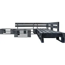 vidaXL Garten-Paletten-Sofagarnitur 6-tlg. schwarz Holz