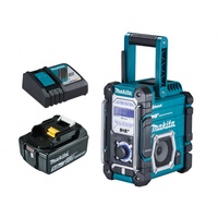 Makita DMR112 + 1x 18V 5Ah BL1850 Akku + DC18RC Akku-Baustellenradio mit DAB+ und Bluetooth