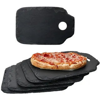 Ritzenhoff 6x Schieferplatten 26x16,5cm Untersetzer Servier-Teller mit Griff