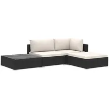 vidaXL Garten-Lounge-Set 4-tlg. schwarz/weiß 46778