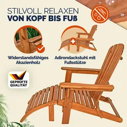 Casaria Sonnenstuhl Adirondack Fußstütze Widerstandsfähig