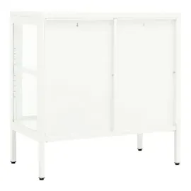 vidaXL Sideboard Weiß 70x35x70 cm Stahl und Glas