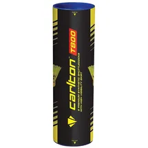 Dunlop Carlton Badmintonball Tournament T800, Gelb – Rot, schnell (78 Grains), für Junioren und Vereinsspieler (1x6er Dose)