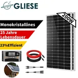 200W 12V monokristallin Solarmodul Solarpanel kit PV Solarzelle Photovoltaik Wohnmobil Dachinstallation 0% MwSt