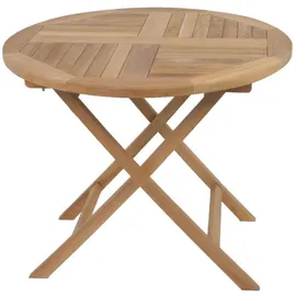 deluke MIKE Gartentisch Ø 90 x 75 cm Natur/Braun