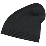 CAPO Strickmütze Strickbeanie, Kaschmir, Strass Formstrick (1-St) Kaschmir schwarz