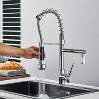 Küchenarmatur mit Spiralfeder Wasserhahn & Brause 360° Einhebel Mischbatterie DE