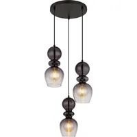 GLOBO Rund 3-flg. E27 schwarz matt