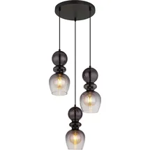 GLOBO Rund 3-flg. E27 schwarz matt
