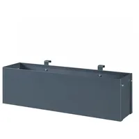 [en.casa] Blumenkasten Anthrazit Metall, 15x15x50 cm, Gartenzubehör, Blumentöpfe