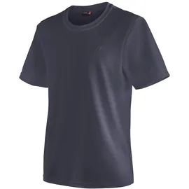 Maier Sports Walter, Herren T-Shirt, Funktionsshirt mit Rundhals für Wandern und Freizeit, dryprotec Technologie, Atmungsaktiv, NFC-Chip für einfaches Recycling, Dunkelblau, S