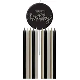 Folat Crème Noir Kerzen Set 9,5 cm 11 St. schwarz