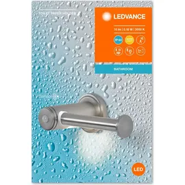 LEDVANCE BATHROOM Toilettenpapierhalter mit Nachtlicht, 0,18W, 10lm, warmweißes Licht mit 3000K, Batterie inklusive, Tageslicht- & Bewegungssensor, lange Lebensdauer, Schutzklasse IP44, energiesparend