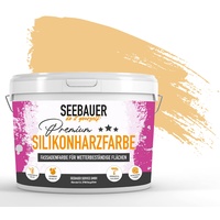 SEEBAUER diy® Silikonharzfarbe Orange Fassadenfarbe (No. 517 Tropical Taste 2,5 Liter) Selbstreinigend mit Lotuseffekt