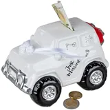 wunderschöne große Spardose, Hochzeitskasse,Hochzeitsgeschenk Auto, Jeep ca. 18 cm groß mit Schloß