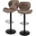 ML-Design Barhocker 2Er Set Kunstleder Braun Barstuhl mit Rückenlehne Fußstütze