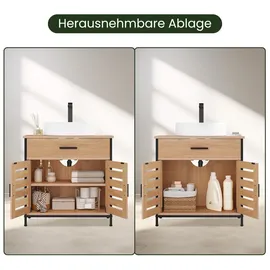 EUGAD Waschbeckenunterschrank 2 Türen 30 x 60 cm Beige