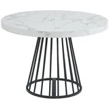 vente-unique Ausziehtisch Ø 120 cm schwarz/weiß