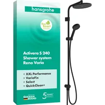 Hansgrohe Activera S Duschsystem Regendusche 240mm Mattschwarz 28074670