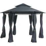 Beliani Gazebo 3,5  x 3,5 m graphitgrau