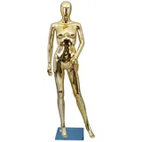 Rozhuhro Schneiderpuppe, Weiblich Schaufensterpuppe, Schaufensterpuppe, Metall Schneiderpuppe, Deko Mannequin, für Bekleidungsgeschäft Kleider ,Gold,1