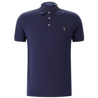 Ralph Lauren Polo Ralph Lauren für Herren. 710713130006 Maßgeschneidertes Slim Fit Poloshirt aus weicher navyfarbener Baumwolle (L), Lässig, Kurzarm, Mar